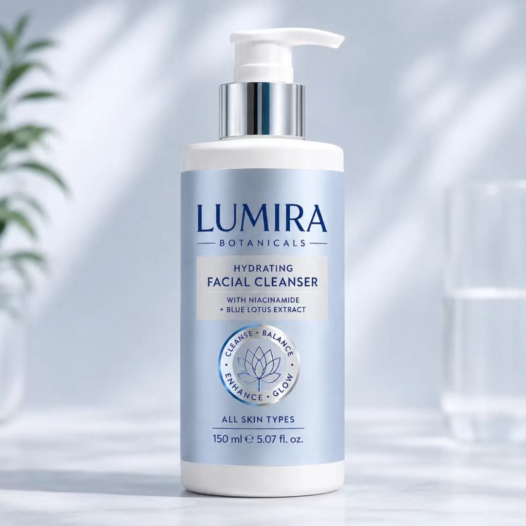 Luxury Skincare Labels - ฉลากโลหะ BOPP สีฟ้า/เงินแบบกำหนดเองสำหรับบรรจุภัณฑ์เครื่องสำอางกันน้ำมัน เหมาะสำหรับผลิตภัณฑ์ทำความสะอาดผิวหน้าและผลิตภัณฑ์ดูแลผิว