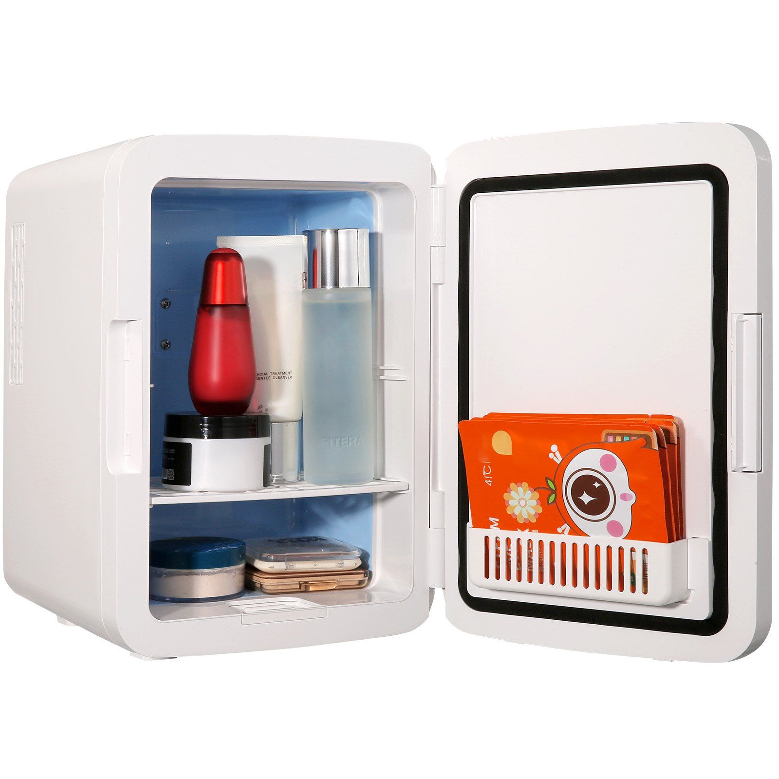 Luxury Skincare Fridge - ตู้เย็นขนาดเล็กพกพา 10 ลิตร/12 กระป๋อง รุ่นหรูหรา ใช้ได้ทั้งไฟบ้านและไฟรถยนต์
