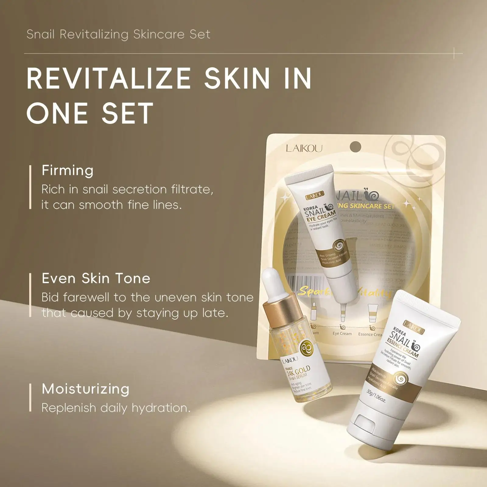 เซรั่มบำรุงผิวหน้าและรอบดวงตาส - Luxury Gold Skincare บทวิจารณ์และราคา